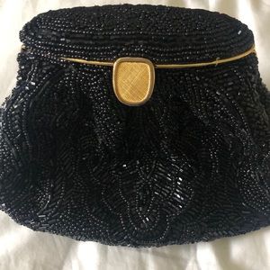 Vintage Black Beaded Bag